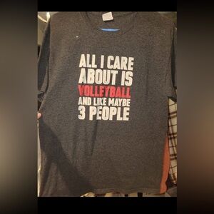 Gray Volleyball Graphic T-Shirt